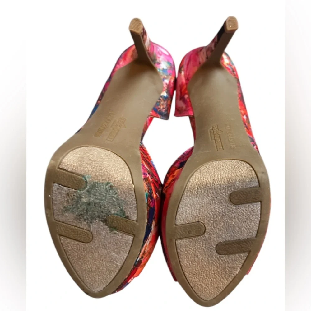 Fergalicious | Radical d'Orsay Platform Pumps ‘Water Floral’ | Size 9 | EUC